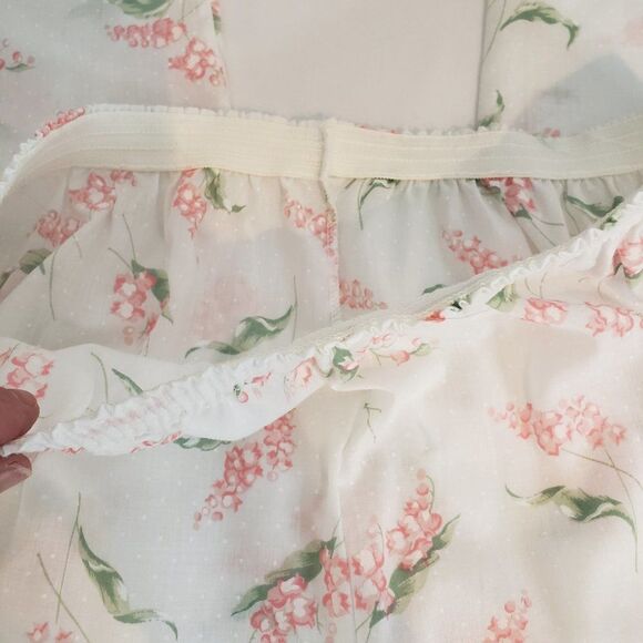 CUTE Vintage JC Penny White Lace Pink Floral Pajamas womens size M/L - Picture 9 of 12